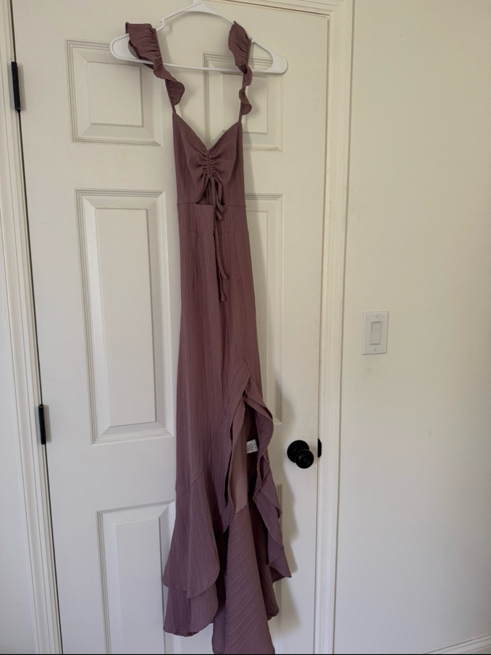 Joyfolie Dusty Mauve Ruffle-Strap Maxi Dress